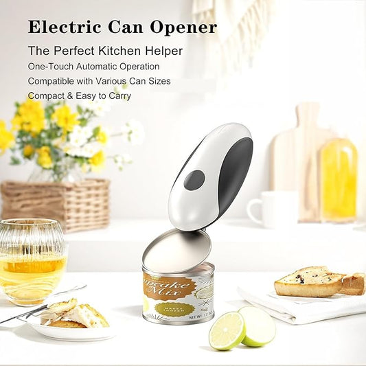 Electric Can Opener, One Touch Auto Operation, Magnetic Lid Holder & Smooth Edge Cutting, Rechargeable Can Opener Electric Fits Most Can Sizes, One-Touch Automatic Can Openers for Seniors