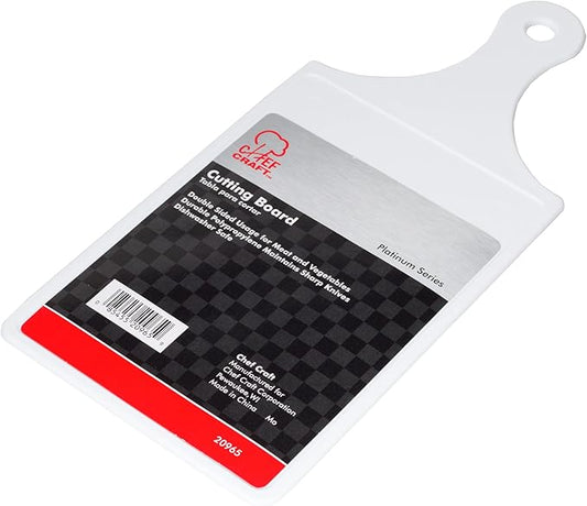 Chef Craft Plastic Cutting Board, 8 x 5 inch, 12 inch in length, White