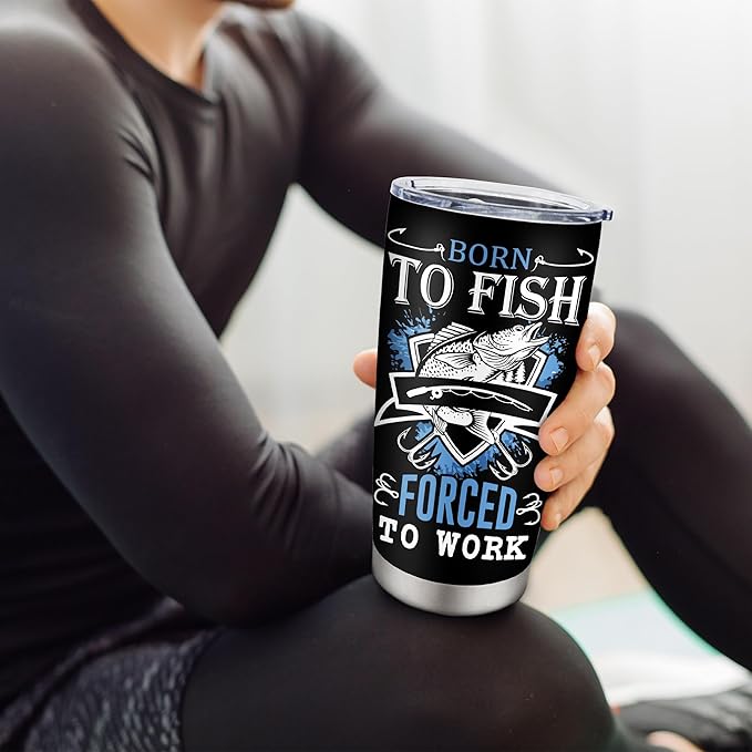 Christmas Fishing Gifts for Men, Unique Fishing Gifts for Dad/Grandpa/Boys, Gift for Fisherman, Dad/Papa Fisherman Present, Birthday Present for Mens Who Love to Fish Tumbler 20oz