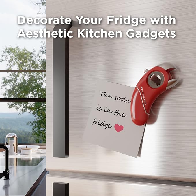 Kitchen Mama Epic One Multifunction Opener: A Pick Ergonomic Opener- Magnetic Bottle Opener, Beer & Soda Can Opener, Pull Tab & Jar Opener for Weak Hands and Arthritis (White)