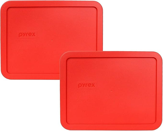Pyrex 7212-PC 11-Cup Red Food Storage Replacement Lid (2-Pack) - Made in USA