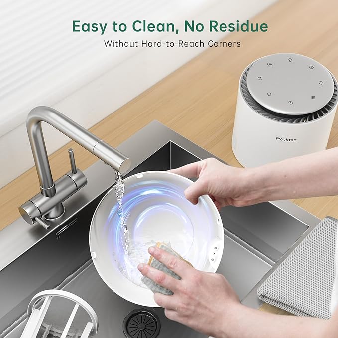MistFree Smart Humidifier for Bedroom, Evaporative Humidifier No White Dust, Auto Humidity & APP Control, 3L Water Tank Easy to Clean, Sleep Mode, Timing, Humidifiers for Home/Office(White)