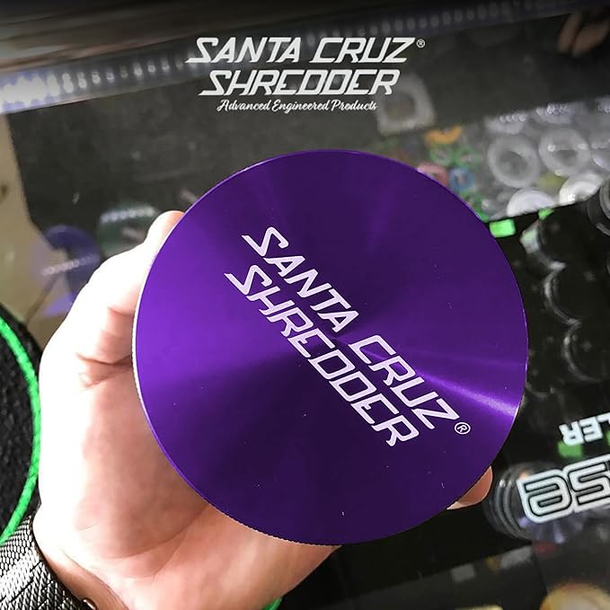 Santa Cruz Shredder Jumbo Metal Spice Grinder with Textured Grip – 2-Piece 4" (Purple)