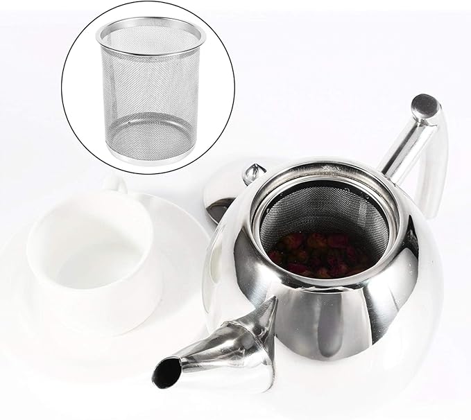Tea Pots with Infusers for Loose Tea Stainless Steel Teapot Tea Kettle Coffee Pot with Tea Filter and Lid Tea Kettle Stovetop Teapot with Strainer (700ml)