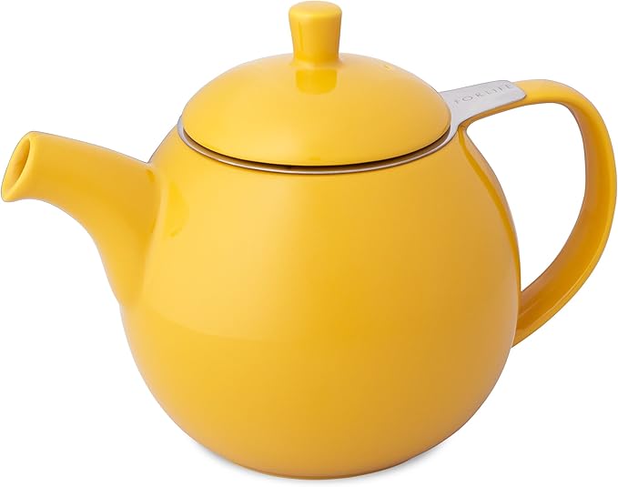 FORLIFE Curve Teapot with Infuser, 24-Ounce, Mandarin