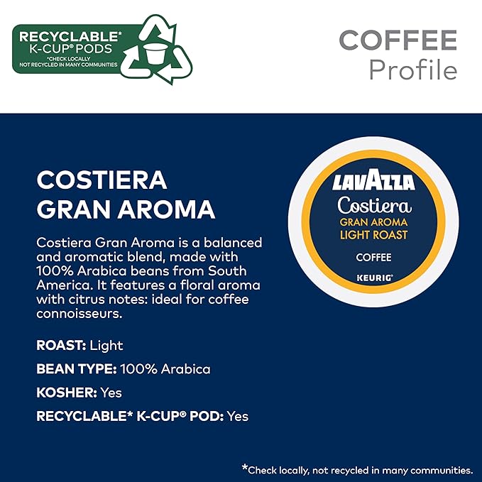 Lavazza SingleServe Coffee KCups for Keurig Brewer, Gran Aroma, 40 Count (Pack of 4)