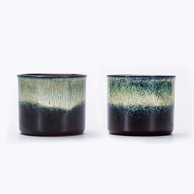 Espresso Cups Set of 2, Ceramic Espresso Cups, Expresso Shots Cups, 2.5oz Tea Cups, Demitasse Cups (2, full magic)
