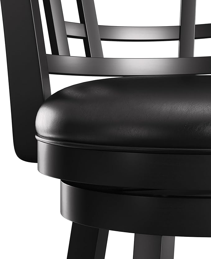 Hillsdale Fairfox 24.5" Wood Swivel Counter Height Stool, Black