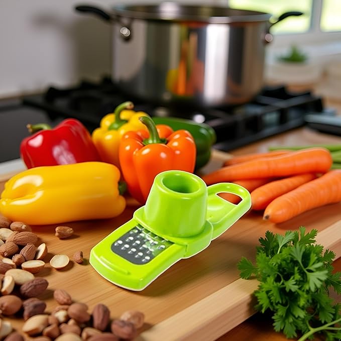 Green Multifunction Ginger Grater Tool Mini Grater Nutmeg Grinder Garlic, Kitchen Manual Fruit Vegetable Nuts Chopper Grinder Garlic Presses Kitchen Utensils and Gadgets