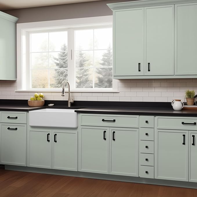 Solid Wood 5-Drawer Spice Cabinet for Kitchen, Soft Close Drawer Glides, Freestanding Storage Organizer, Fits 6" Base Cabinets, Natural Birch Wood (NT-Jade Green, 6" W x 24" D x 34.5" H)