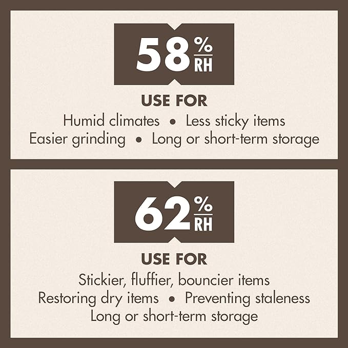 Boveda 58% Two-Way Humidity Control Pack For Storing 5 lb – Size 320 – Single – Moisture Absorber for Storage Containers – Humidifier Pack – Individually Wrapped Hydration Packet