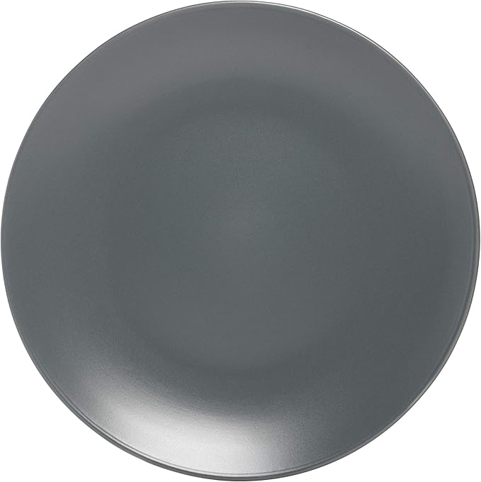 10 Strawberry Street Wazee Matte Coupe Dinnerware Set, 16 pc, Charcoal Gray