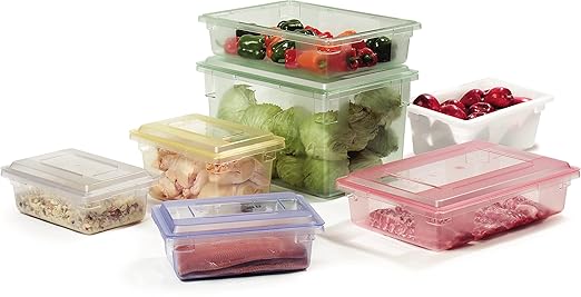 Carlisle FoodService Products Storplus Food Storage Container with Stackable Design for Catering, Buffets, Restaurants, Polycarbonate (Pc), 5 Gallons, Clear
