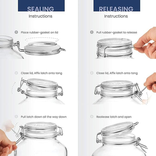 Bormioli Rocco SYNCHKG114546 Fido Clear Glass Jar with 85 mm Gasket, 0.75 Liter (Pack of 2)