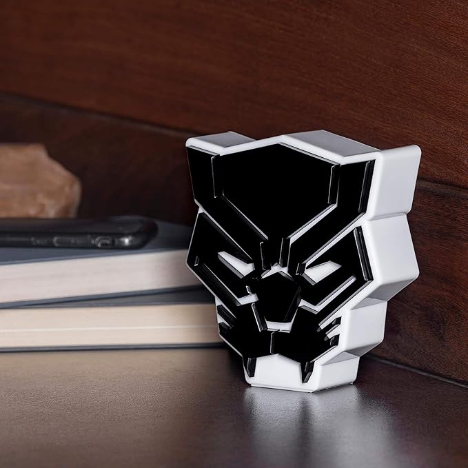 Marvel Black Panther LED Mood Light - Collectible Mask Lamp, White, 6 Inches Tall