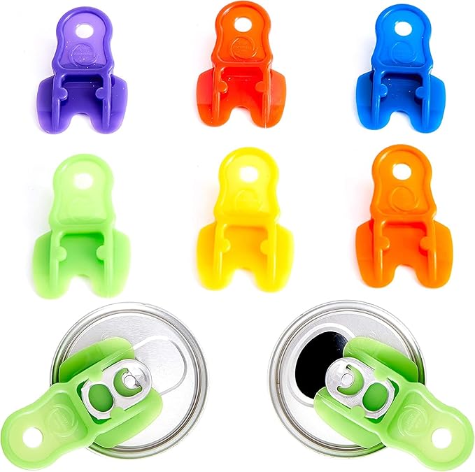 Vibrant Colored 12Pk Drink Shield and Soda Protector for Family. Plastic Tab Can Openers for Pop, Beer, Coke or Soda. Beverage Barricade Protects Cold Drinks from Bees at Picnic, BBQ