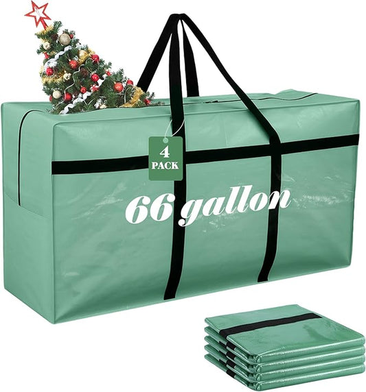 4 Pcs 66 Gallon Large Moving Bags with Zipper and Handles Foldable Storage Duffle Bags Heavy Duty Extra Large Totes for College Dorm Travel Clothes Blankets Bedding Moving (Teal)