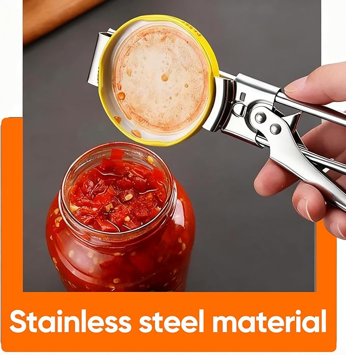 Jar Opener for Weak Hands, Adjustable Stainless Steel Lid Gripper, Effortless Multifunctional Bottle Opener for Seniors & Arthritis, Manual Jar Gripper Kitchen Accessories (1)