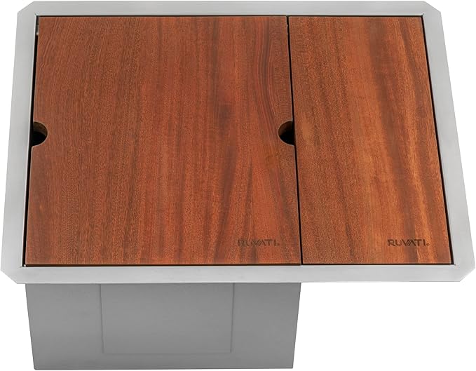 Ruvati Glass Rinser and Sink Combo 22 inch Workstation for Wet Bar Bottle Washer Undermount - RVH8542ST
