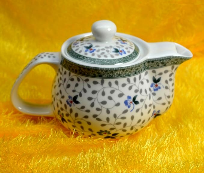 Porcelain Teapot 500ml Kettle with Removable Stainless Steel Infuser (Flower)