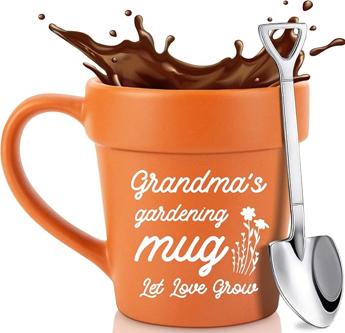 Grandma Gifts for Christmas Birthday, Novelty Gardening Best Grandmas Ever Gifts for New Grandma Grandmother Nana Gigi Mimi Plant Mug