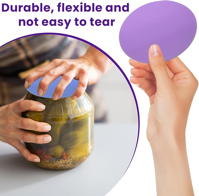 Jar Opener Gripper Pads (Pack of 4) - Round Non Slip Grippers for Jars, Lids & Bottles - Multipurpose Silicone Jar Lid Openers for Opening Jars for Weak Arthritic Hands & Seniors,