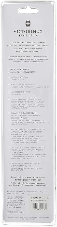 Victorinox 47519 Fibrox Pro Boning Knife 6", Black