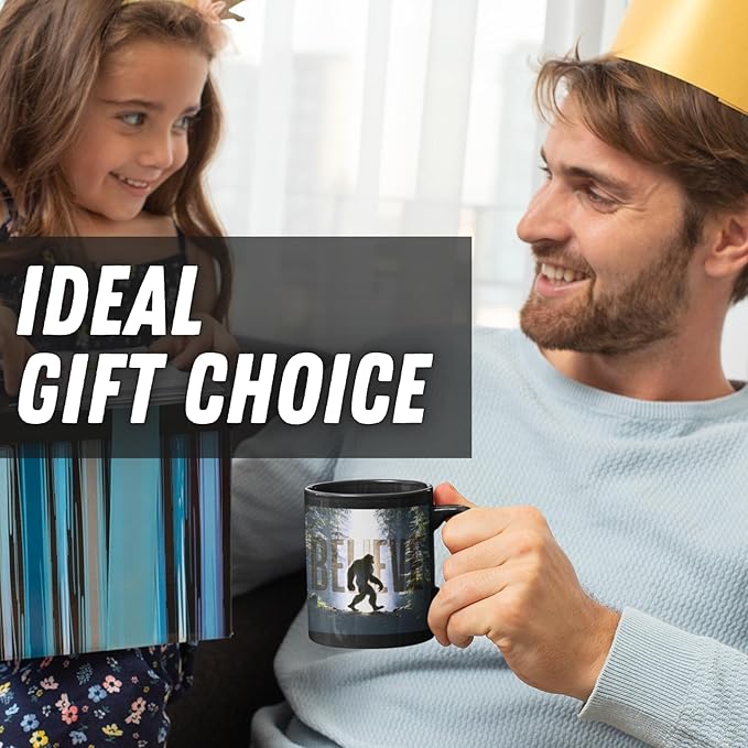 Onebttl Bigfoot Gifts for Men, Sasquatch Heat Sensitive Coffee Mug, Ceramic Color Changing Mug, Perfect for Bigfoot Believers