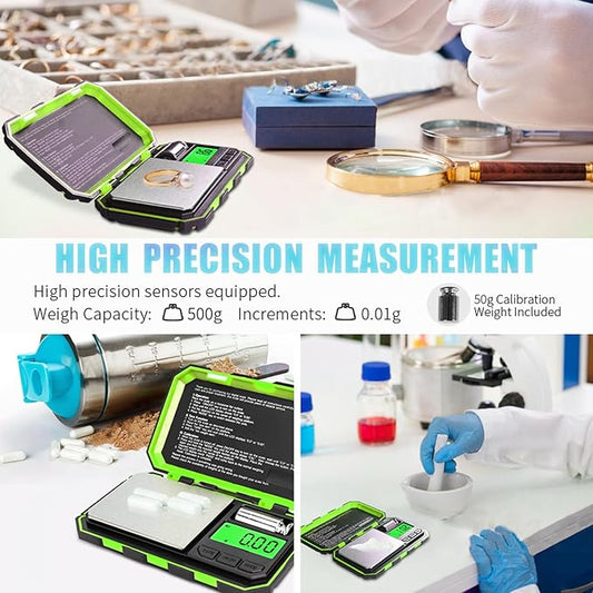 Fuzion Pocket Gram Scale, 500g x 0.01g Digital Jewelry Scale, 6 Modes Conversion Mini Scale with LCD Display, Tare for Herb, Food, Jewelry, Medicine
