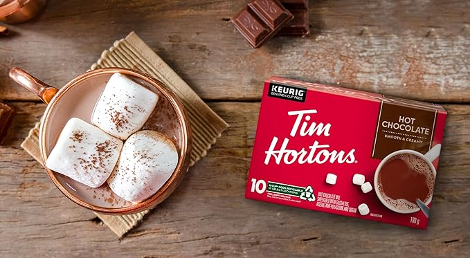 Tim Hortons Original Hot Chocolate, Single Serve Keurig K-Cup Pods, 10 Count (Pack of 2)