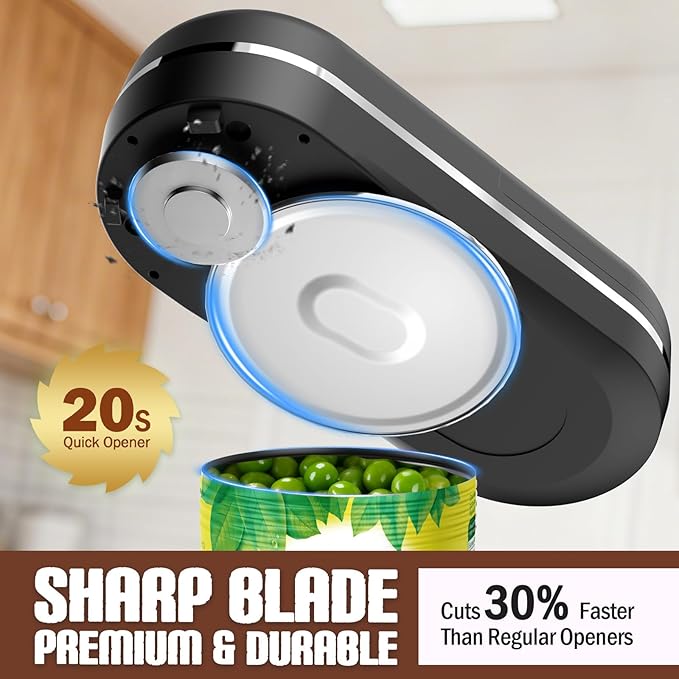Electric Can Opener, One-Touch Automatic Can Opener- Fits Almost All Can Sizes, Battery-Operated Handheld Kitchen Gadget with Smooth Edge, Food Safe, Ideal for Seniors & Arthritis Sufferers