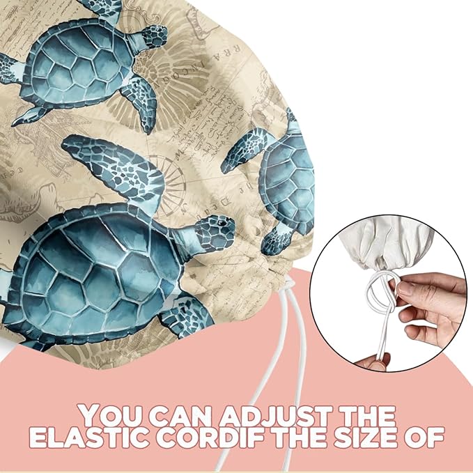 Sea Turtle Plastic Bag Holder, Wall Mount Grocery Bag Holder, Plastic Storage Bag, Sea Shell Storage Organizer Reusable Grocery Bags, Pull Rope Free Adjustment, Turtle Gifts for Women Mom Grandma