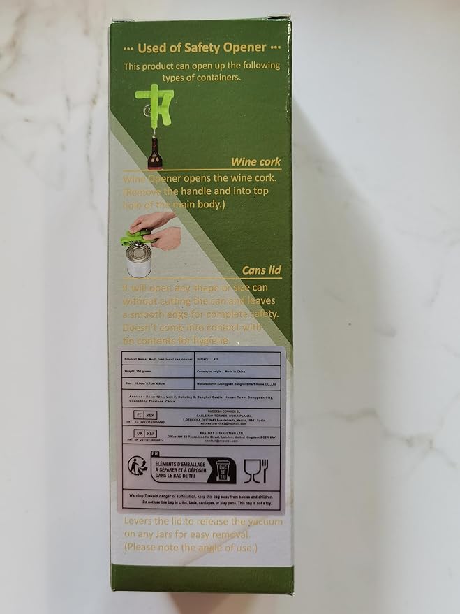 Home Kitchen Restaurant Safety Bottle Jar Wine Manual Can Opener&Bangrui Professional 4-in-1 Can Opener keeps smooth edges. With a corkscrew folded in the lever. Best Gadget for Kitchen Use (Green)