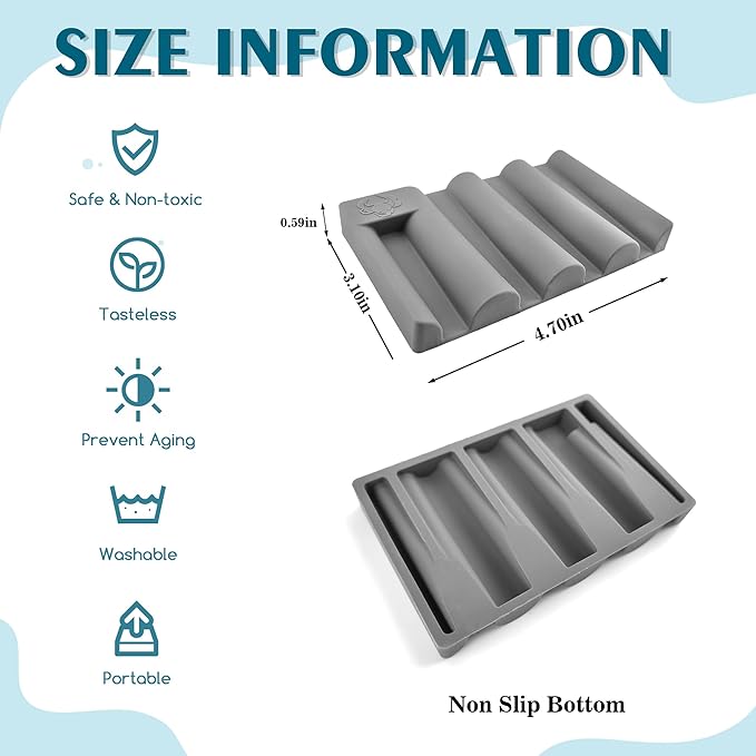 Silicone Soap Dish, Self Draining Soap Holder Perfect for Shower, Bathroom Sink, Kitchen Sink & Travel, Non-Slip Bar Soap Holder Extend Soap Life, Keep Soap Bars Dry Clean & Easy Cleaning (Grey-2PCS)
