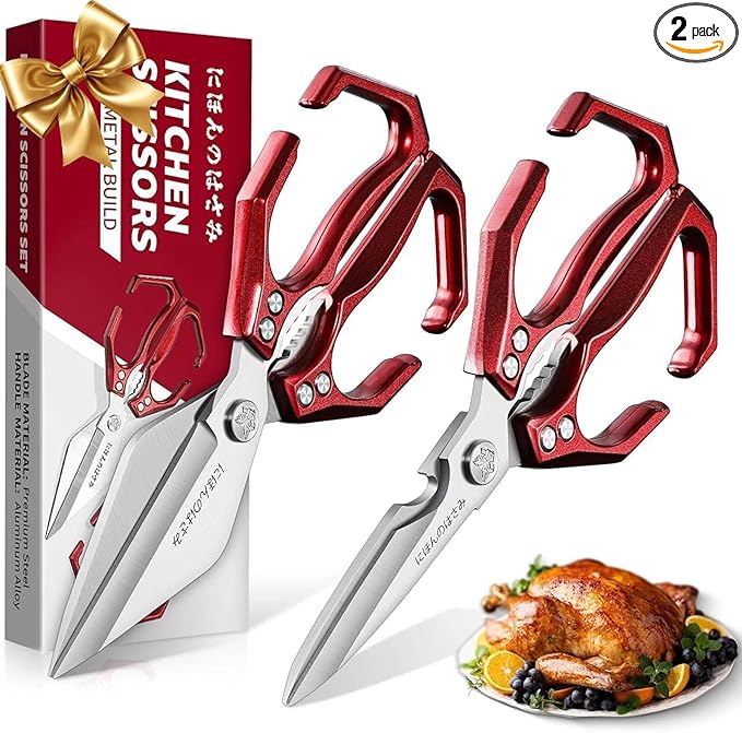 Dream Reach Kitchen Shears Set - Heavy Duty Kitchen Scissors for Food with Ergonomic Handle, Poultry Shears for Chicken, Meat, Seafood, Bone Cutting, Christmas Gifts for Men Women