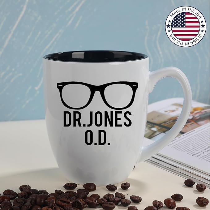 Custom Engraved Coffee Mug - Personalized Gifts for Eye Doctors, Graduation Gift for Dental Student, Birthday Appreciation Gift for Best Ophthalmologist (Mug, Eye Doctor)