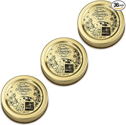 Bormioli Rocco Quattro Stagioni Extra Lids, Set of 3 - Replacement 56mm Aluminum Sealing Tops, Ideal for Home Canning & Food Storage - Hand Wash Only - Made in Italy