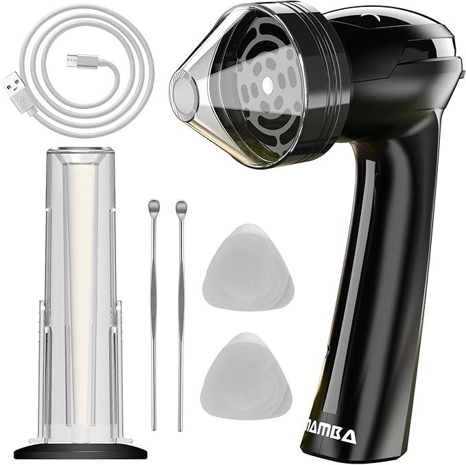 Mamba Loader XL 2g Black USB Electric Herb Grinder. Small Portable Metal Herbal Machine & Spice Mill for the Kitchen