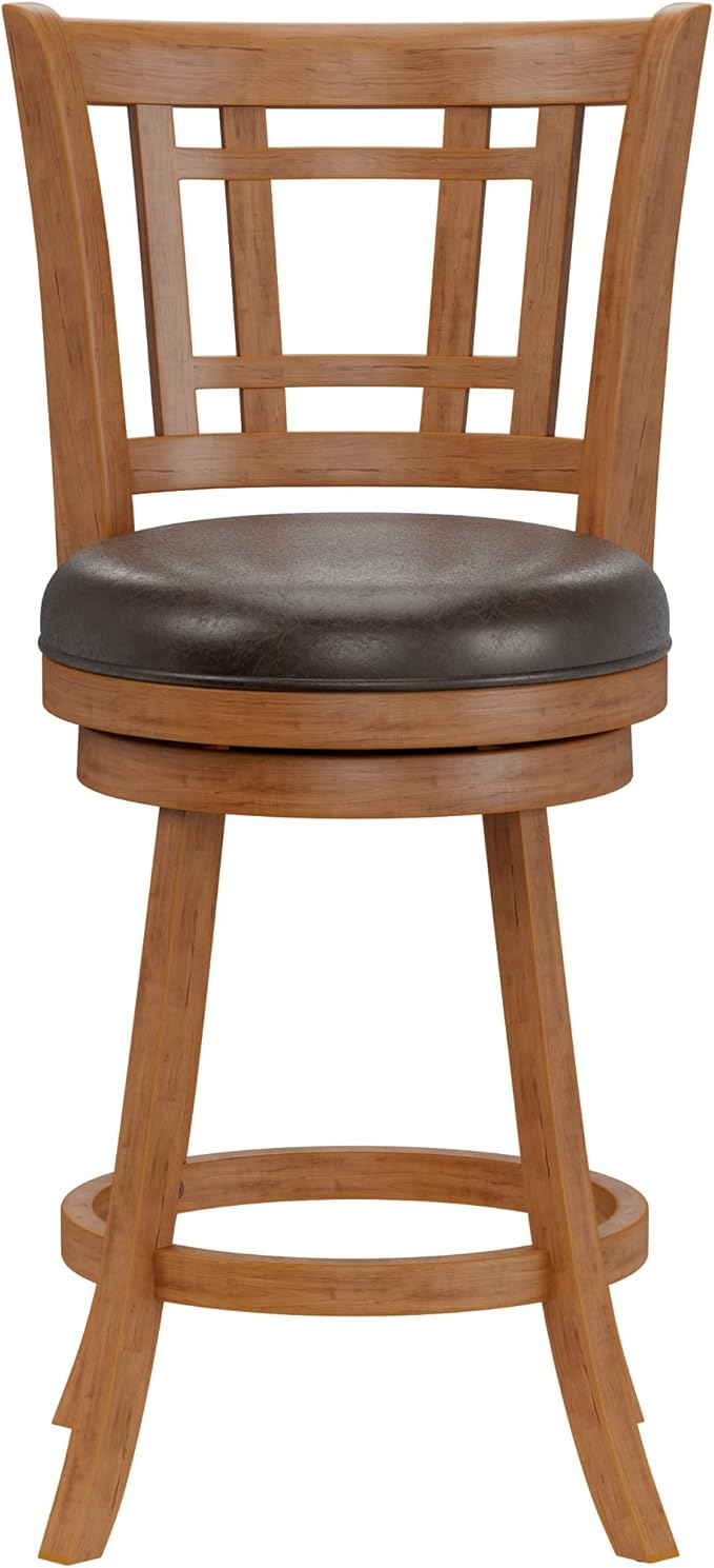 Hillsdale Fairfox 24.5" Wood Swivel Counter Height Stool, Oak