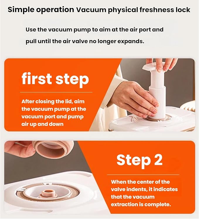 Vacuum Container,Vacuum Seal Containers,4pcs Airtight Food Storage Containers with Lids,4pcs Food Vacuum Bags/ 1pc Automatic Pump, Marinade and Keep Food Fresh with Time Dial, BPA Free(Circular)