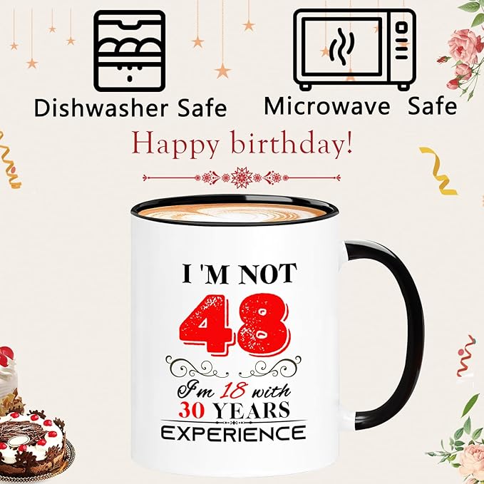 1977 48th Birthday Mug for Women Men, Turning 48 Year Old Birthday Gifts for Mom, Dad, Grandma, Grandpa, Wife, Husband, Daughter, Sister, Best Friends, Coworkers, Her, Him, 11oz Coffee Cup
