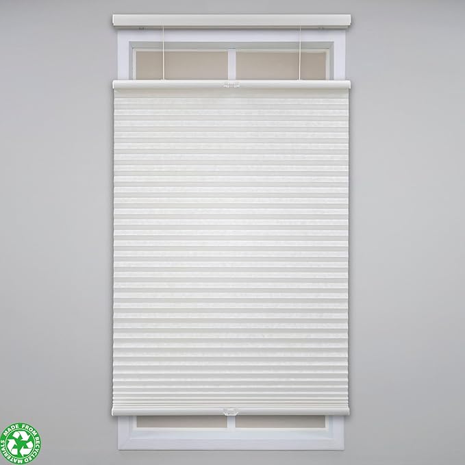 Eclipse Blackout Top Down Bottom Up Cellular Shades - Cordless Window Covering for Home or Office, Energy-Saving Light Filtering Shades, Easy Lift System - White, 33 W x 84 L