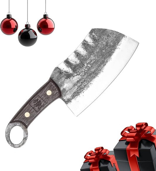COOLINA Suratu Chopping Cleaver Chef's Knife, Multipurpose Handmade High-Carbon Stainless and Clad Steel, Kitchen, Home Cooking Knives