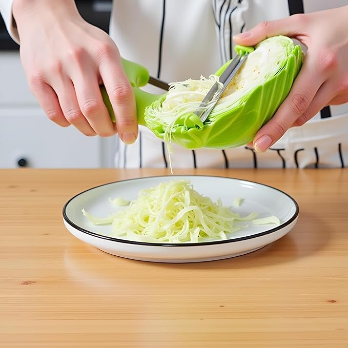 Green 18 * 12cm Cabbage Shredder,Vegetable Cutter Cabbage Slicer,Stainless Steel Fruit Vegetable Potato Peeler Graters Kitchen Must Have for Home Restaurants Kitchen Utensils and Gadgets