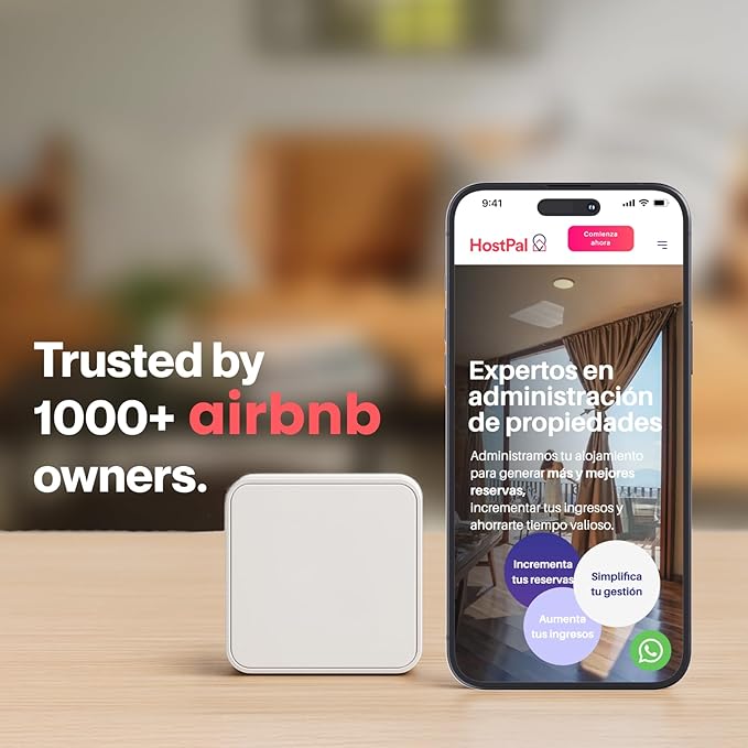 Noise Monitoring Device for Airbnb | Noise & Occupancy Sensor | Indoor Noise, Motion & Temperature Monitor | Privacy-Safe for Rentals, Offices & Homes