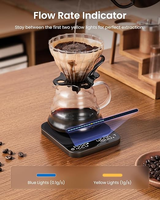 RENPHO Coffee Scale, Espresso Scale with Timer, 0.1g High Precision Rechargeable Pour Over Coffee Scale, 3kg