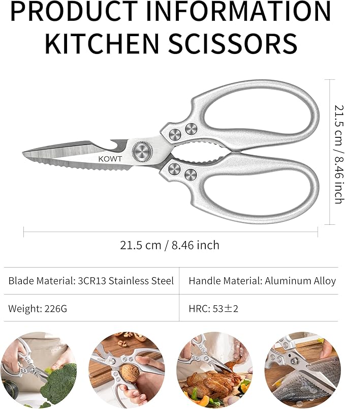 Profissional All Purpose Heavey Duty Stainless Steel Utility Ultra Sharp Scissors Seafood Kitchen Shears BBQ Meat Herbs Chicken Bones Cutting Scissors.