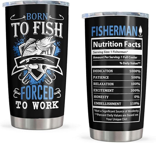 Christmas Fishing Gifts for Men, Unique Fishing Gifts for Dad/Grandpa/Boys, Gift for Fisherman, Dad/Papa Fisherman Present, Birthday Present for Mens Who Love to Fish Tumbler 20oz
