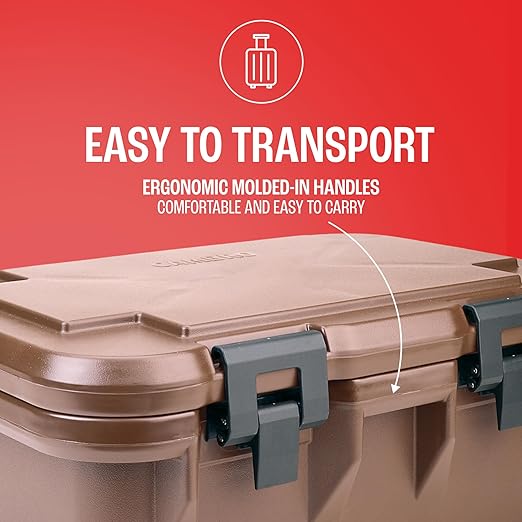 Cambro Insulated Food Pan Carrier - 6 Inch Deep Hotbox and Food Warmer for Catering & Transport - Top Load S-Series (Beige)