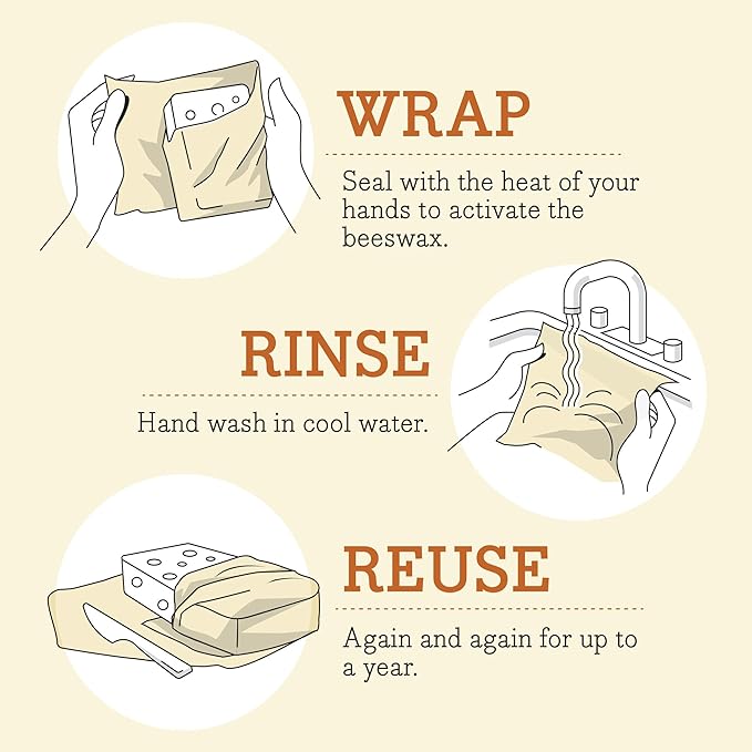 Bee's Wrap Vegan Beeswax Wraps for Food - Cut to Size 14x52" Wax Paper Roll, Made in USA Reusable Waxed Paper & Bowl Covers, Organic Eco-Friendly Alternative to Aluminum Foil, Meadow Magic